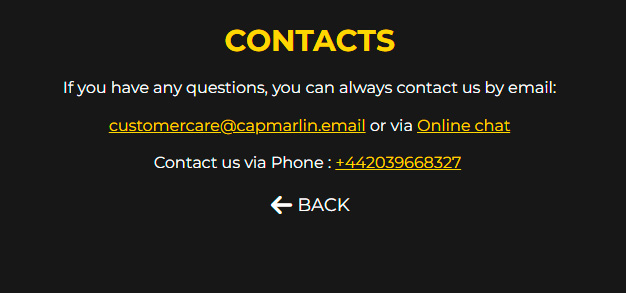 Captain marlin support