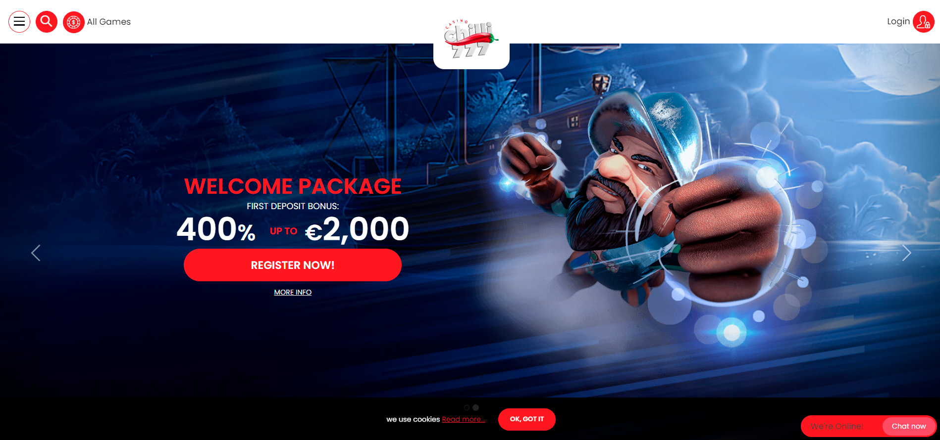 Chilli777 site not on GamStop