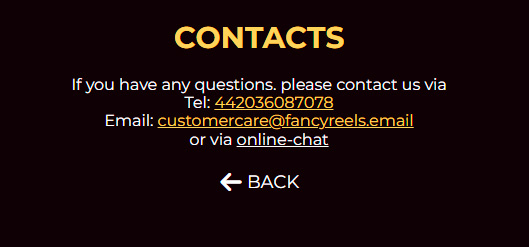 Fancy Reels casino support