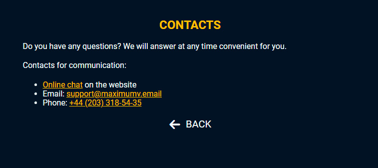 Maximum Casino support