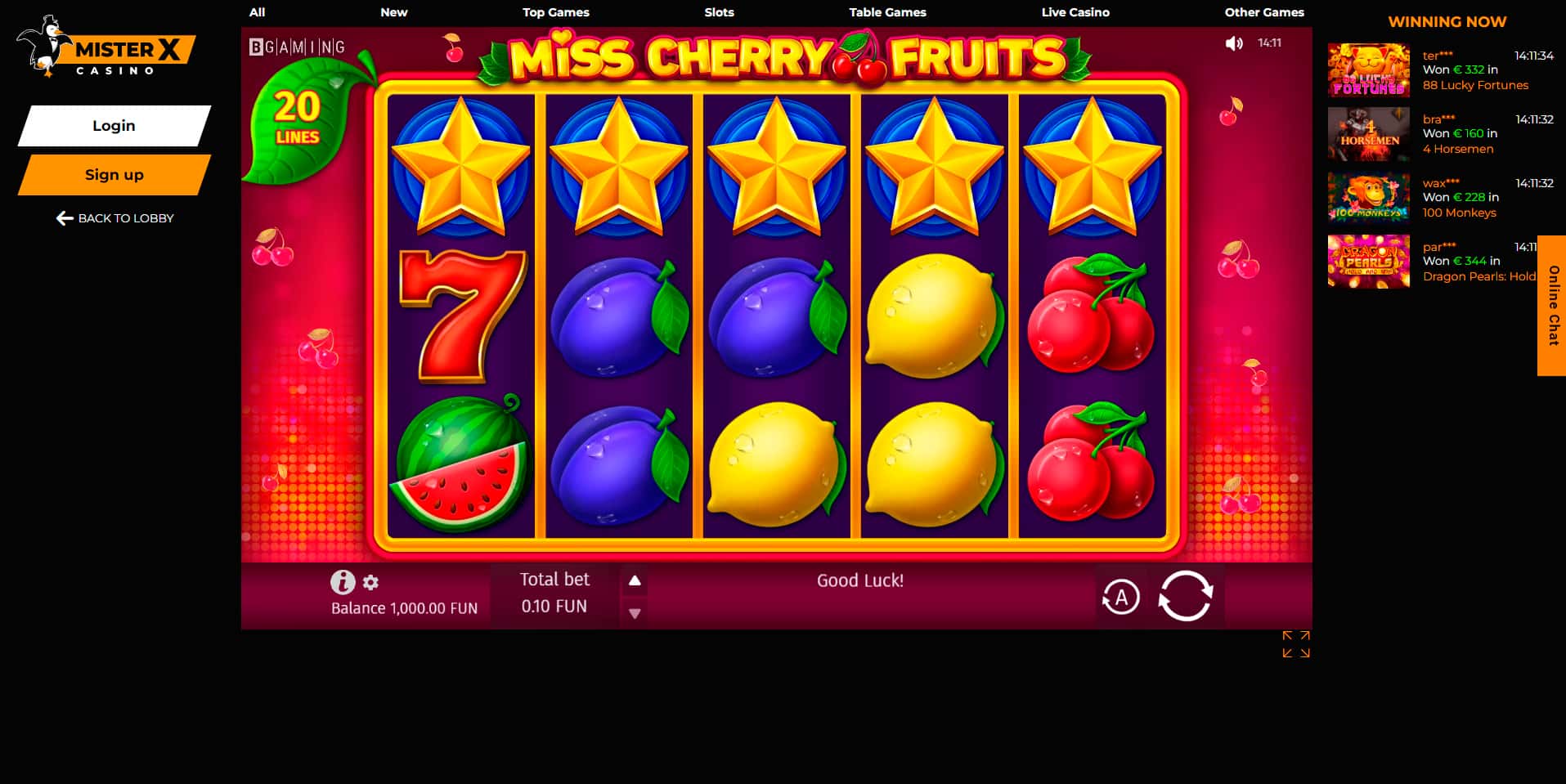 Mixter X casino demo game