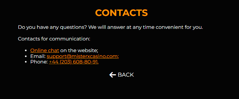 Mixter X casino support