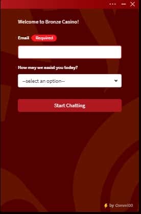 Bronze Casino support