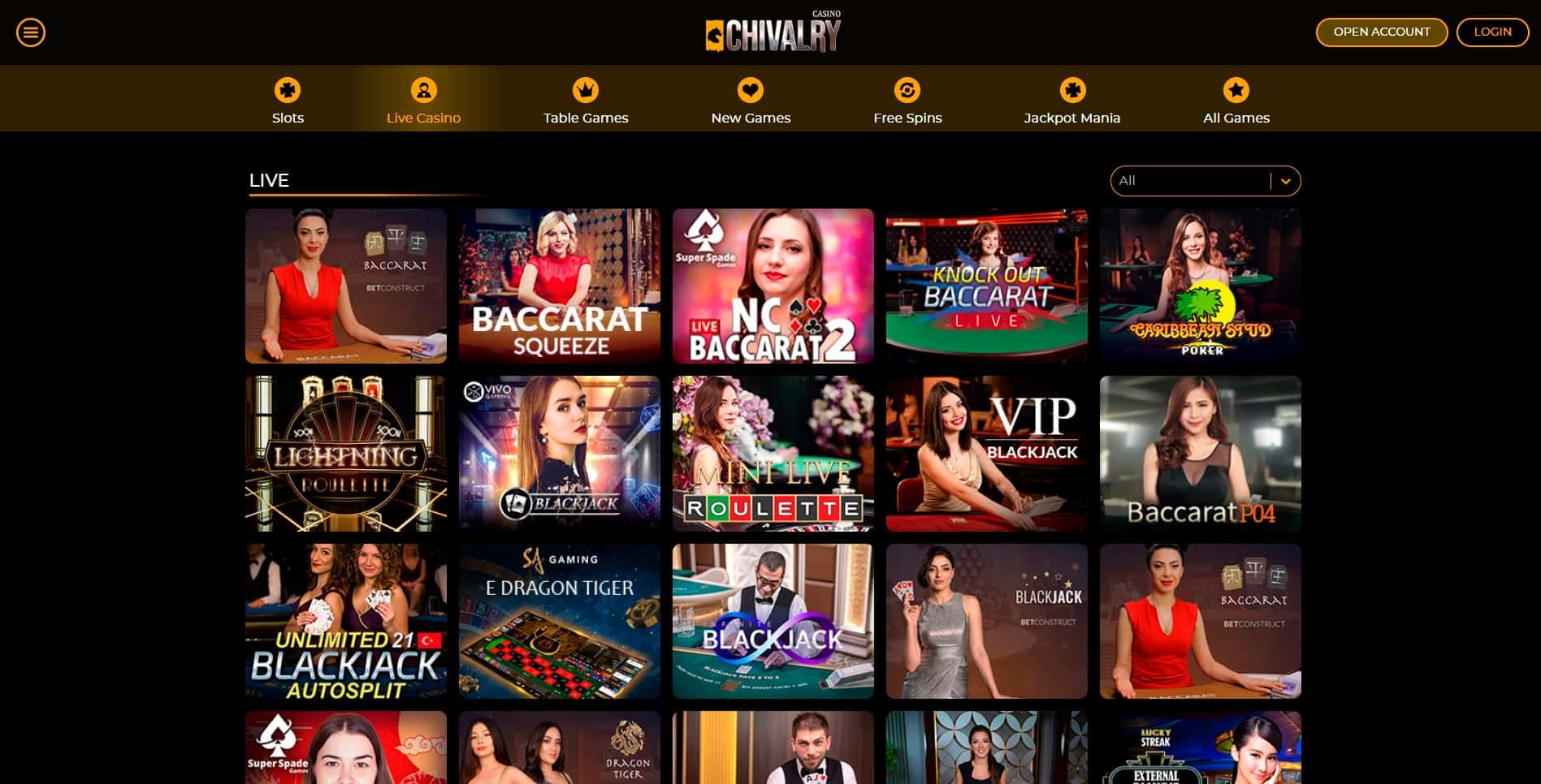 chivalry casino live