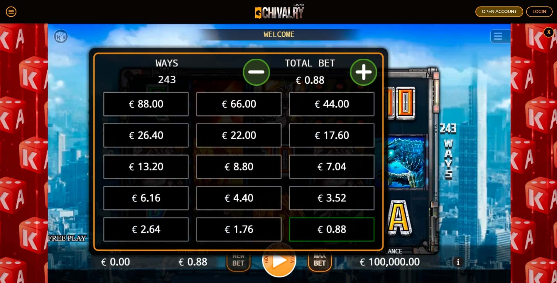 chivalry casino slots