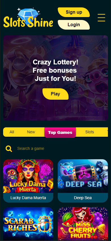 slots shine casino mobile version