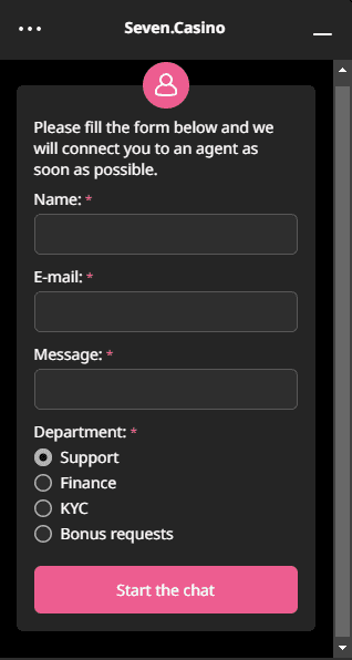 seven casino support