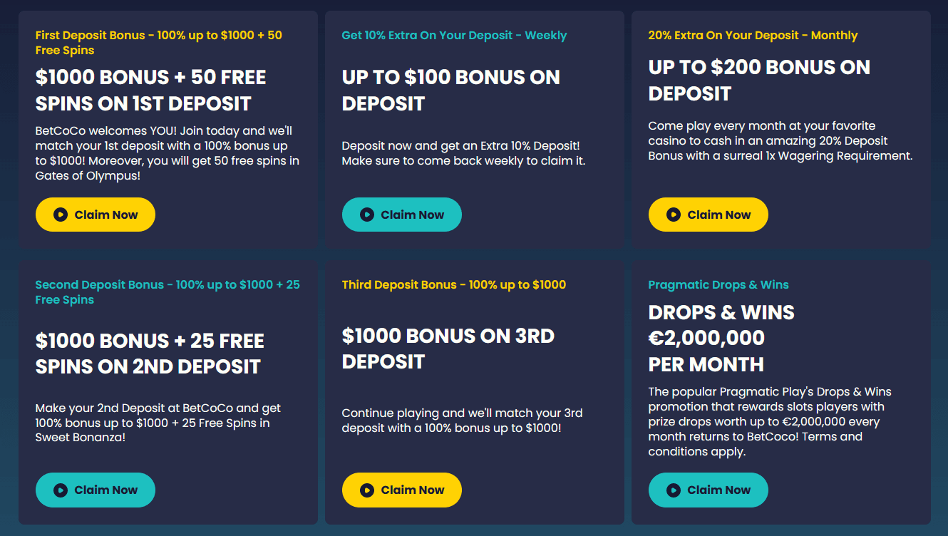 Promotions and Bonuses Betcoco