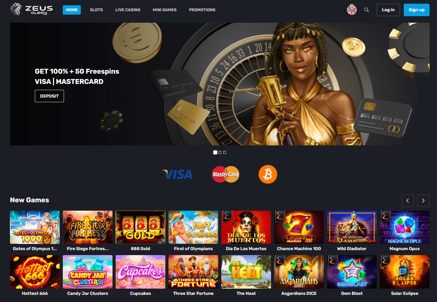 ZeusGlory Casino Homepage
