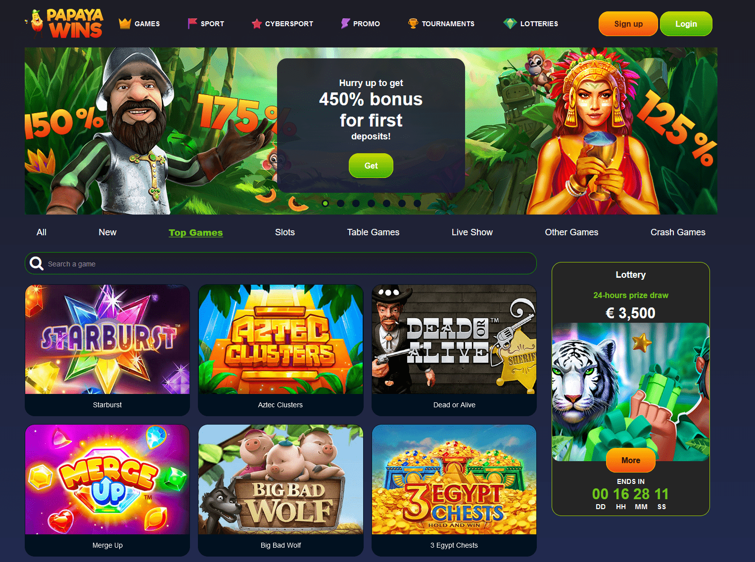 Papaya Wins Homepage