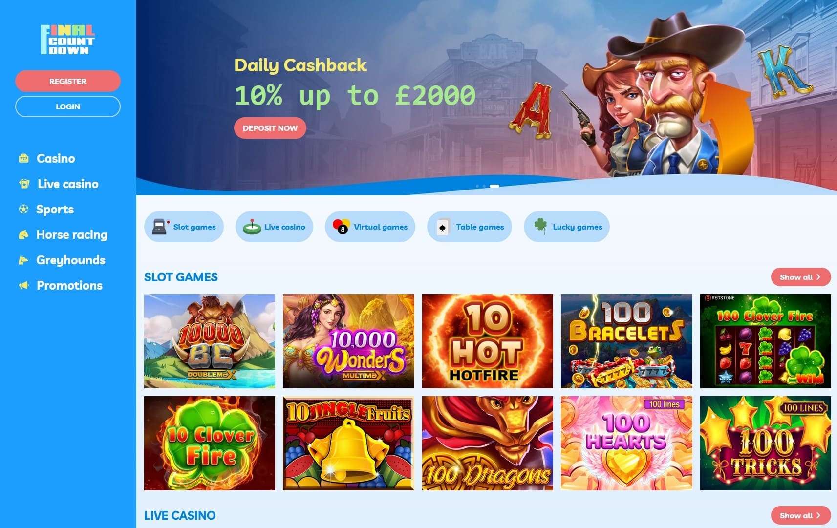 Final Countdown Homepage