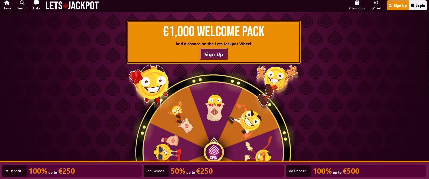 Lets Jackpot Main Page