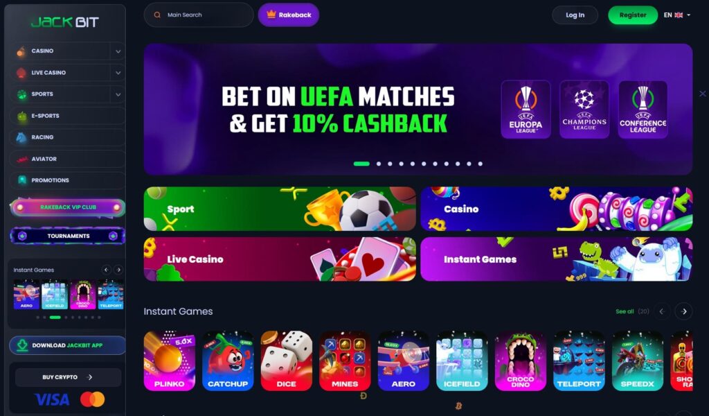 JackBit Casino Homepage