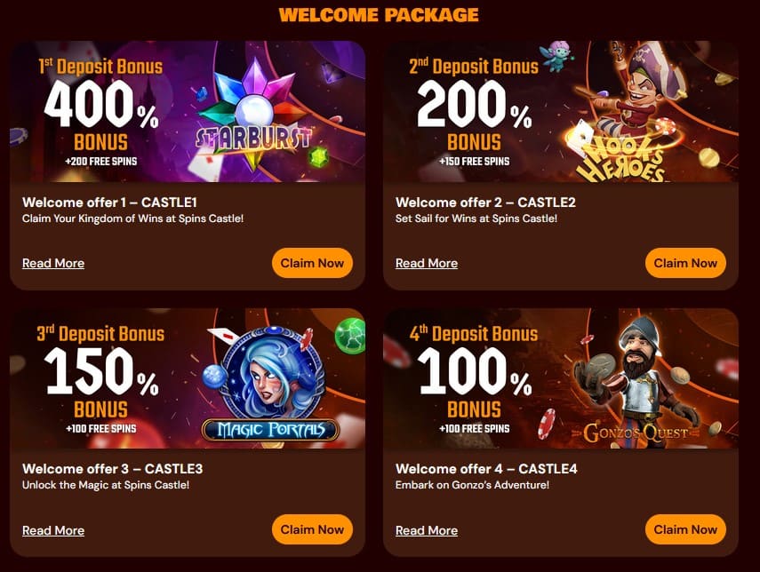 Spinscastle Casino Bonuses and Promotions