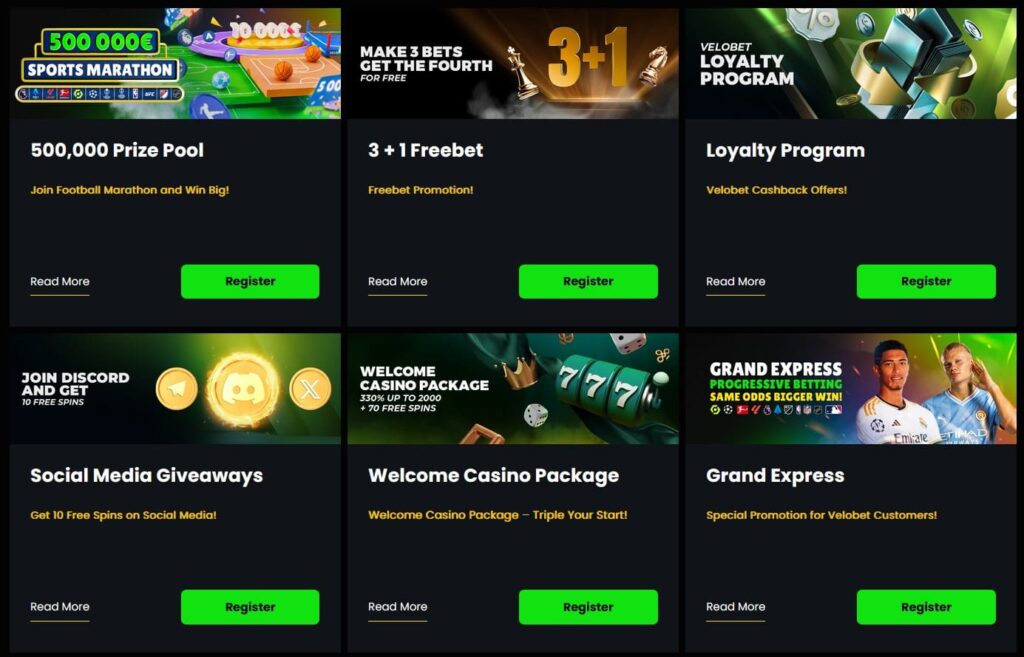 VeloBet Casino Bonuses and Promos