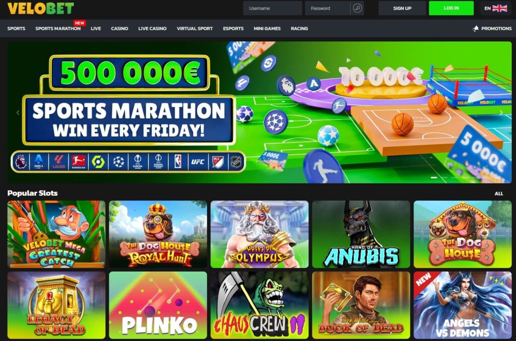 VeloBet Casino Interface Design