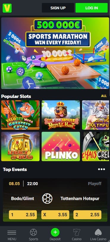 VeloBet Casino Mobile