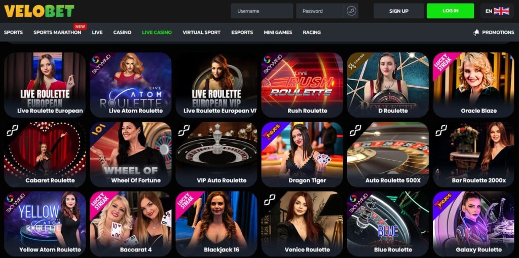 VeloBet Live Casino