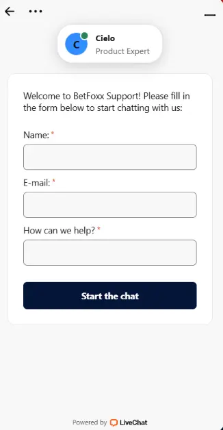 BetFoxx Live Chat