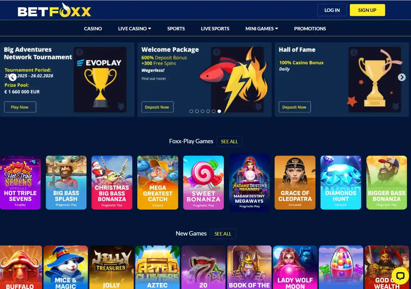 BetFoxx Main Page