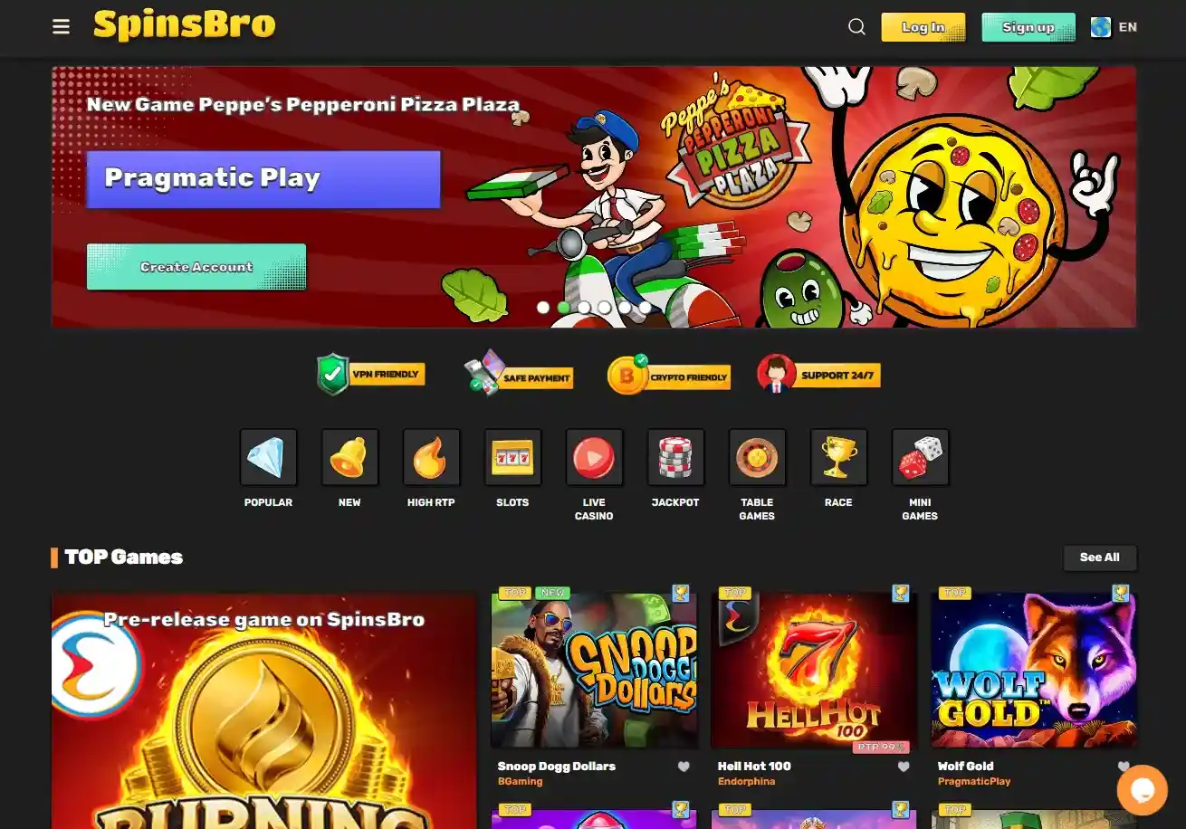 SpinsBro Main Page